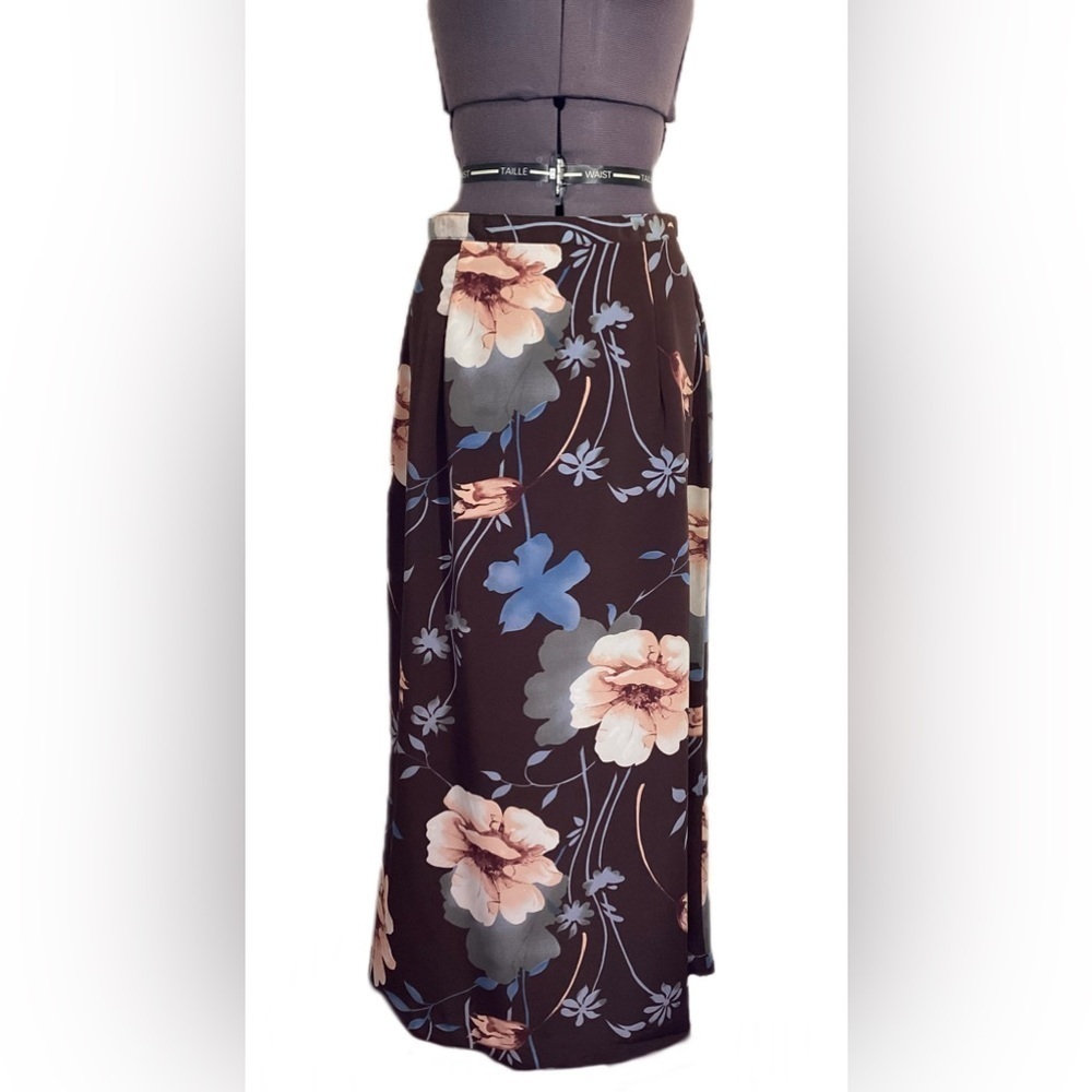 Vtg Cottagecore Floral Midi Skirt Sz L Runs Small 90s Y2K Coquette Phoebe Buffay